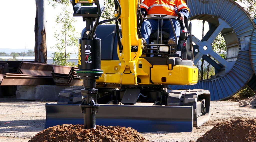 Bohrantrieb Halo-System von DIGGA im Einsatz am Bagger.